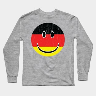 Smiley Germany Flag Fan German Fan Gift Long Sleeve T-Shirt